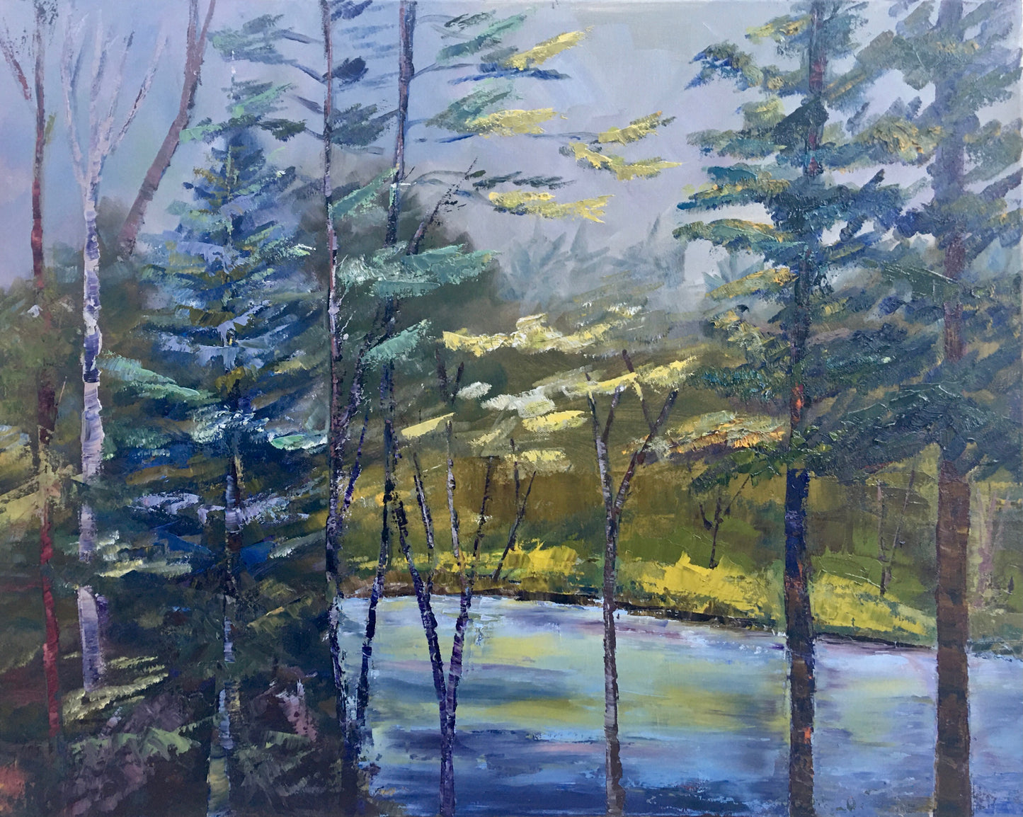 Lake Views Original Oil Painting / Chetola Inn, Blue Ridge Mountains, North Carolina