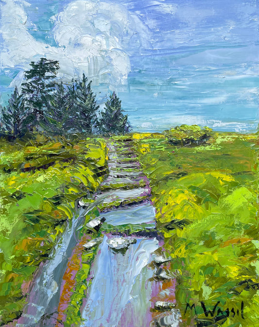 Stone Hiking Path Original Oil Painting / Roan Mountain, North Carolina